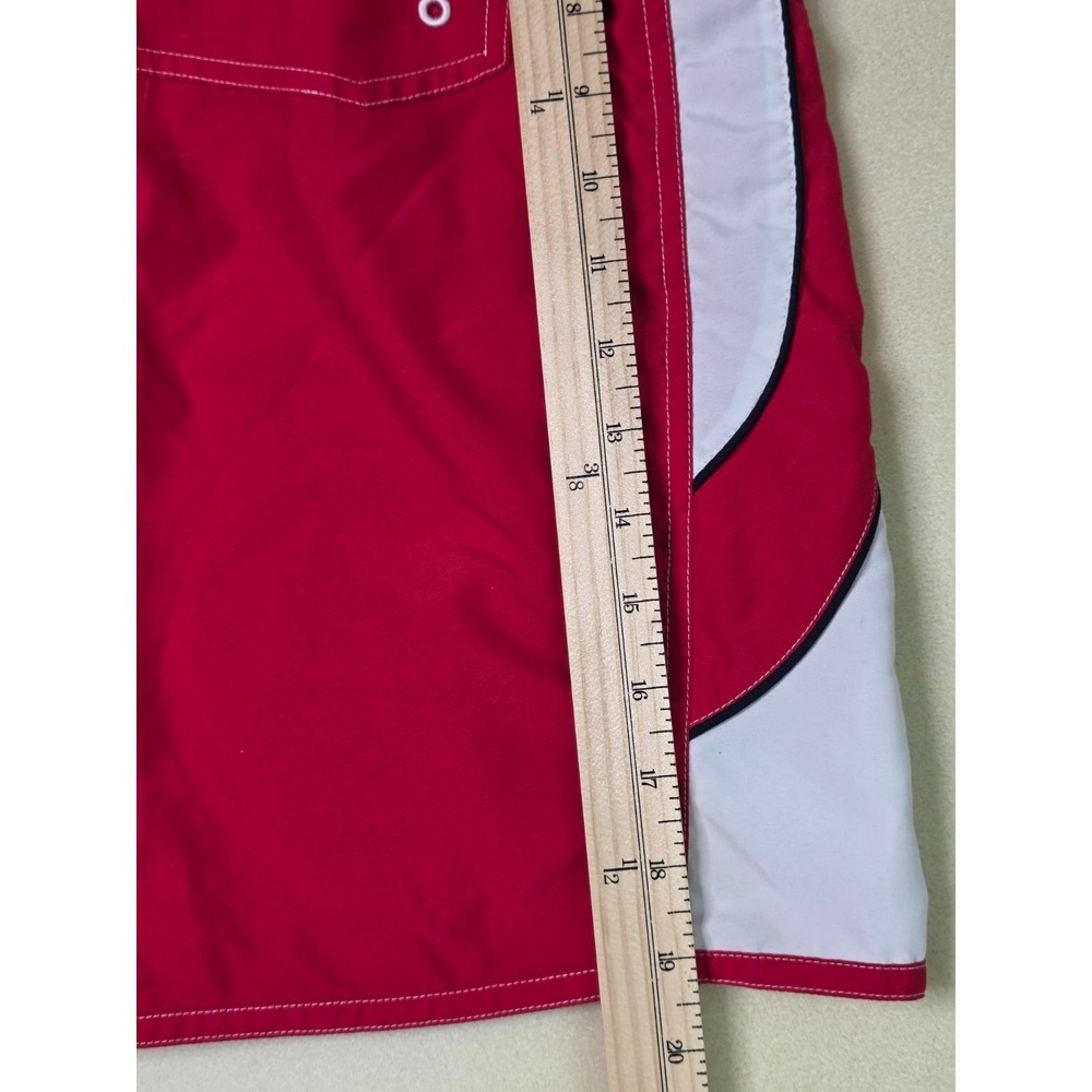 TYR Men's Swim Trunks Shorts Size M Red White Deck-X Lifeguard w/ Comfort Liner - Picture 8 of 13